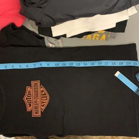 HARLEY Davidson shirt with orange bling - Picture 5 of 6